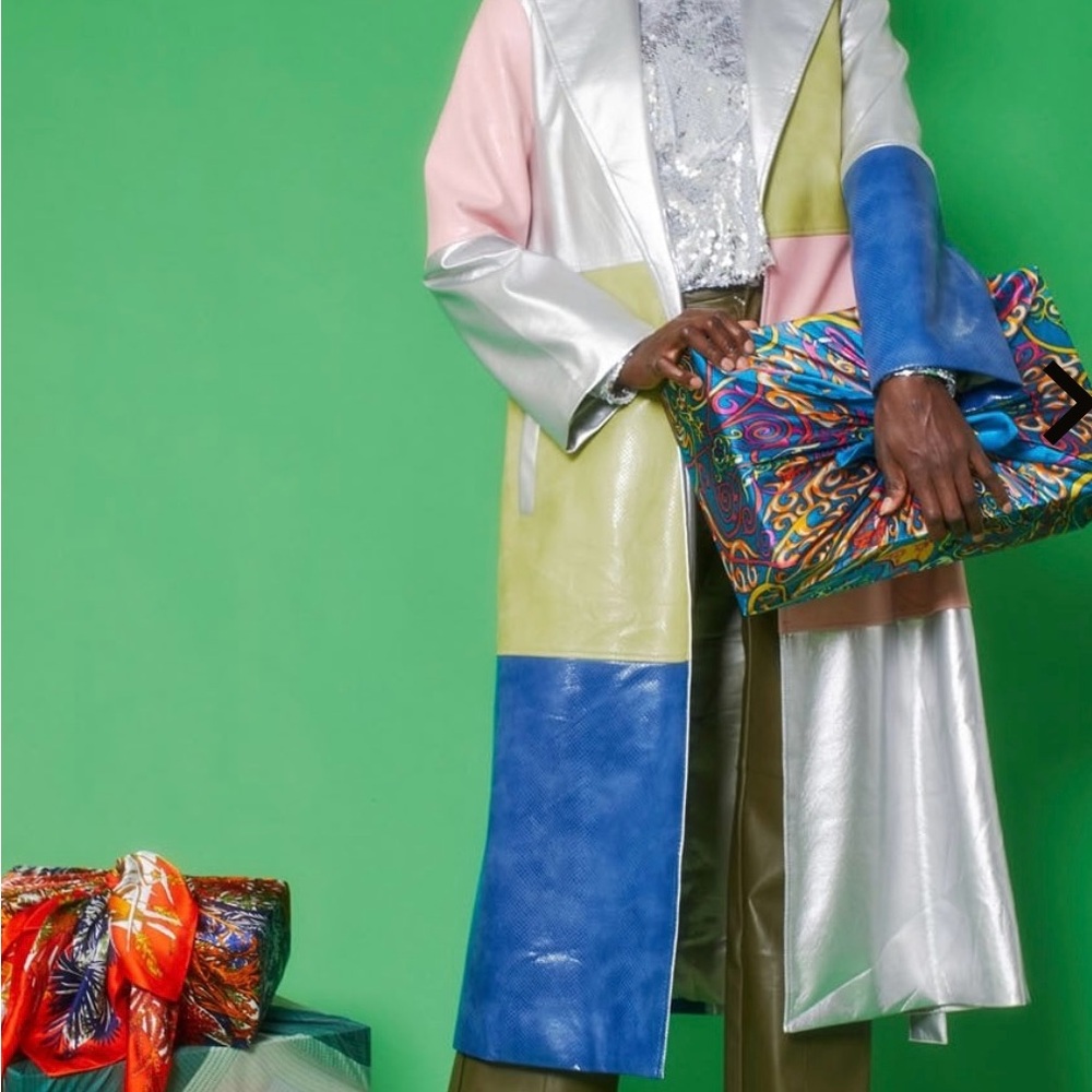 Colorful Patchwork Trench Coat - image 6